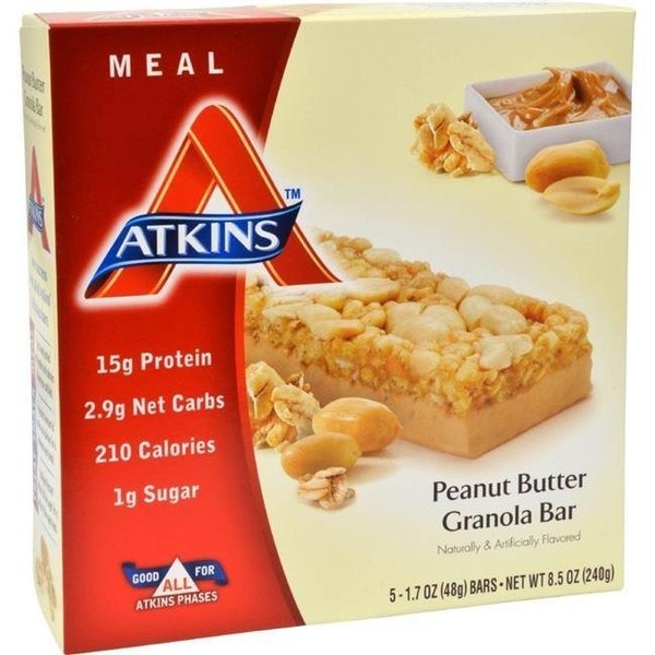 Atkins HG0458802 Advantage Bar Peanut Butter Granola; 5 Bars, Atkins, Mfr#: HG0458802